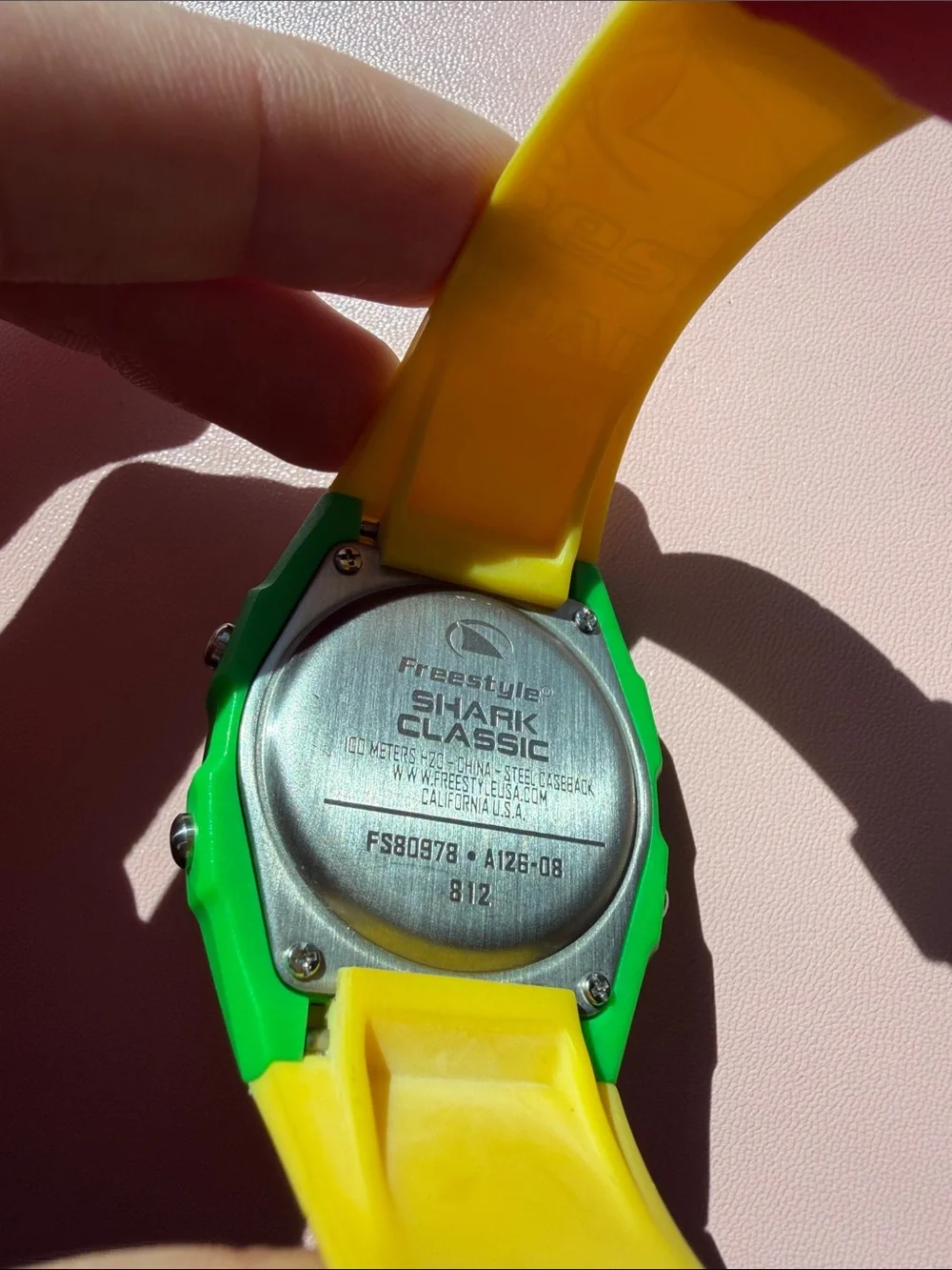 Vintage Freestyle Shark Digital Watch in Yellow, Green, Red